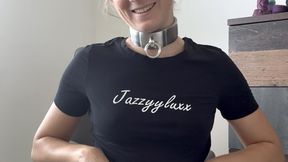 Jazzyyluxx trying to orgasm in chastity belt