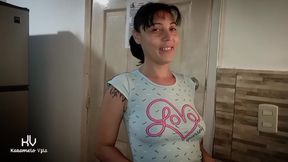 Cleaning Girl Catches Tenant Touching His Cock and She Offers to Help Him