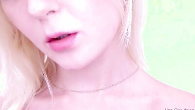 Lovely blonde babe is sucking chap's prick in thia hot POV footage