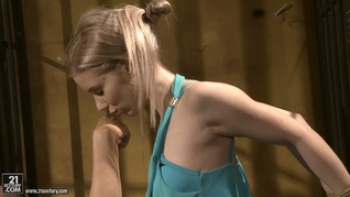 Mandy Bright Ties Up a White Blonde in a Provocative Dress