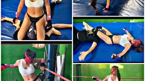Sexy Venus vs Axl - Intense Mixed Wrestling Female Domination with Headscissors, Facesitting & Victory Pose