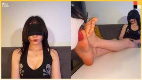 Tied & Blindfolded 18YO Has Her Feet Licked & Toes Sucked Passionately By an Alpha Male