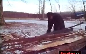 grandpa in a sawmill