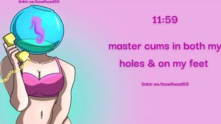 Audio: Master Ejaculates into Both My Holes & on My Foot