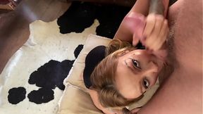 NASTY RIMJOB BY BIG ASS LATINA - Petite Blonde Natural Tits Deepthroat Blowjob Rough Sex POV