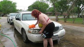 Sexy Mature bbw redhead  Nurse Vicki washes her car!