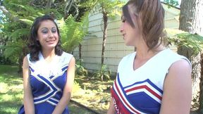 jenna rose and lilly evans lick each other s slits after cheer practice
