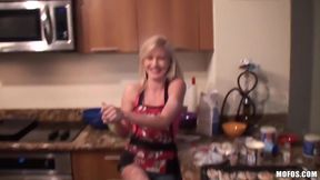 Amazingly beautiful girlfriend in her little apron