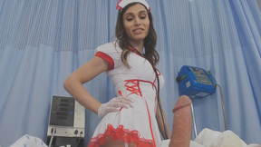 Bombshell tranny nurse takes care of everything