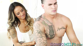 Busty COUGAR craves for jizz after snatch drilling