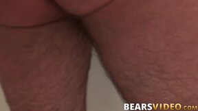 Tatted bear Cooper Hill booty drilled by pierced gay after BJ