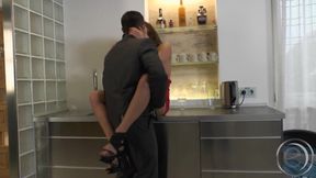 She looks at his pants - he dreams of her hot cunt