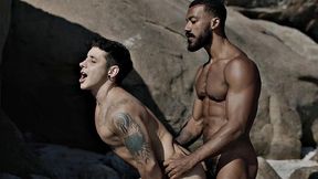 White jocks barebacked in outdoor orgy on public beach