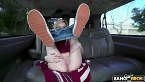 Tiny Lexi Lore fucks for cash in bangbus like a whore