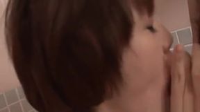 Short-haired hottie Akina Hara and her gentle sucking mouth i