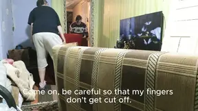 Behind the scenes footage of a bare-ass sex bed transfer