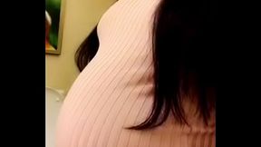 Cute Lady Pregnant Showoff