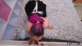 horny maid liz rainbow fucked by mr big fat dick