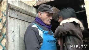 French papy doing a busty milf with a young friend