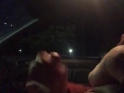 Chubby teen almost gets fought jerking off in a parking lot