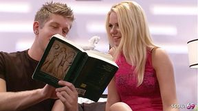 Blonde Girl with small Tits seduce her Big Cock Classmate to Quick and Hard Fuck during Homework