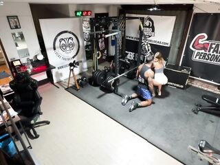 Excited Latin babe flirts and screws personal coach at the gym