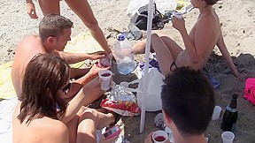College fuck party is beneath the heating sun this time