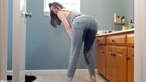 Sage Eldritch Soaks Her Panties and Rips Denim Jeans