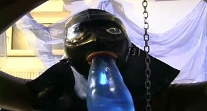 Dominating mouth fetish in masked