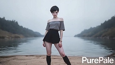 This pale goth bitch turned out to be a real masochist and begged me to hold her close to me during a hard fuck [AI]