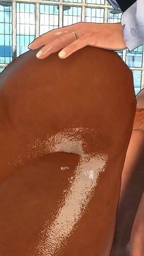 Perverted Cop and Ebony Big Breast Boubble Butt Girl