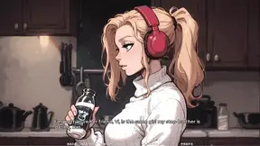 Hot new girlfriend sucks fat dildo in animated gameplay