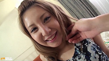 Japanese teen gets her pussy drilled deep and creampied POV style