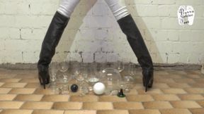 Drinking Glasses and Bulbs under high heel Overknees