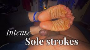 Intense sole stroke Ebony footjob by Kilocakesole