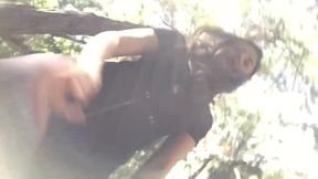 Naughty Latin MILF enjoys pissing in public