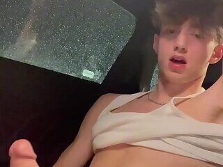 Tiktoker huge cock with horny in car