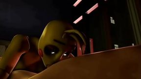 FNF 5 Chica sucks is at home