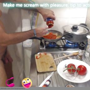 Pasta Passion: A Dish Served with a Dash of Spice Showing Dick - 337