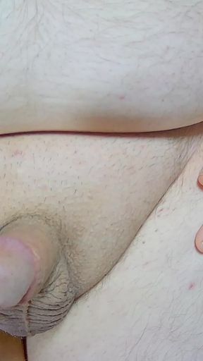 Old Chubby Wank and Cum. Smooth Cock and Balls. Chubby  Buckaroo2219   Clip 1