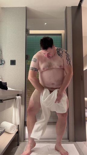 Chubby Guy Showering