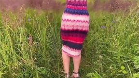 Public blowjob and wild creampie in outdoor cowgirl ride by KleoModel