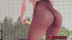 Sexy Tatsumaki with Big Tits in Pantyhose 3D Hentai - Bondage Deepthroat &mdash;  Sitting Titfuck with Licking Big Dick Service Standing Handjob Stroking for Cumshot