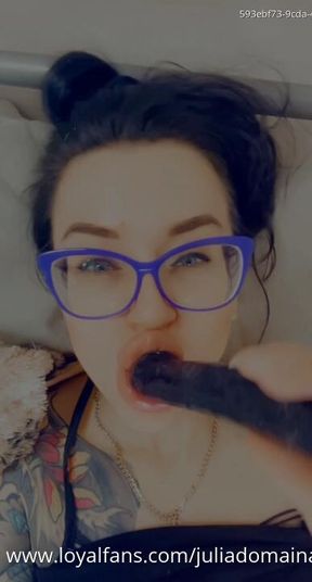 Solo masturbation and Dildo playing, bare feet visible, soles and long toes