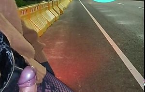 Two ejaculations on the road
