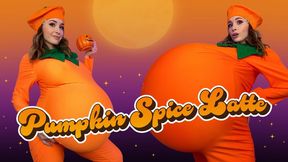 Pumpkin Spice Latte Belly Inflation - Halloween Pumpkin Humiliation Inflation