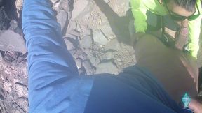 very hot young tourist finds me pissing