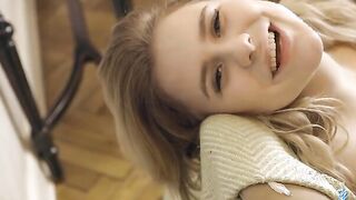A sheer bra and matching g-string hug all of teens dream Marcela's curves, but this Bombshell teenagers isn't about to