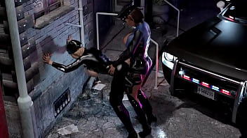 Futanaris Have Hard Sex with Police in the city