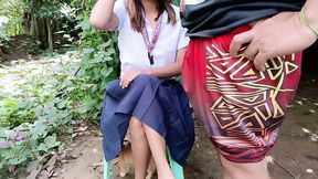 STEPDAD DISCIPLINES STEPDAUGHTER WITH A SPANKING OUTdoors